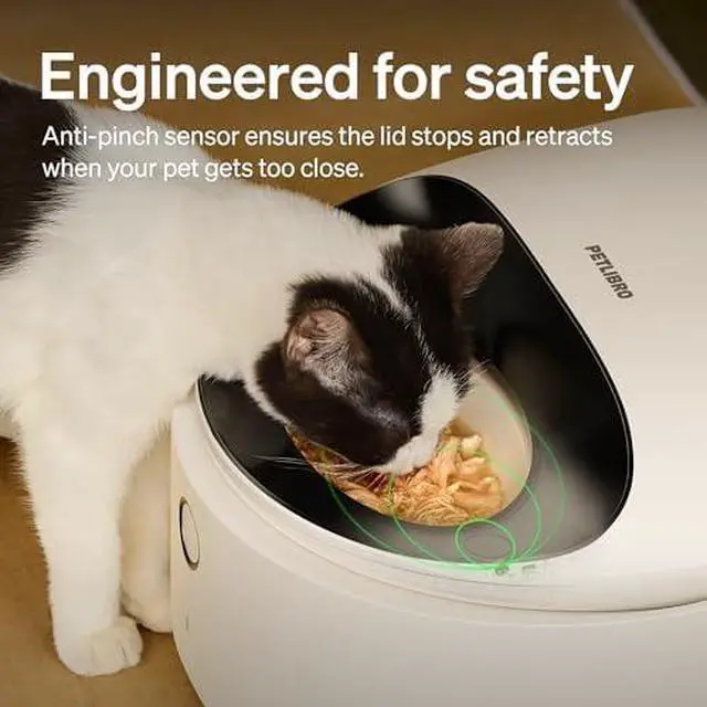 Alt view image 7 of 7 - Automatic Cat Feeder Wet Food with Stainless Steel Bowl, Refrigerated Auto Cat Feeder with Semiconductor Cooling, 3 Fresh Meals for 3 Days, App-Controlled Pet Food Dispenser, Easy to Clean