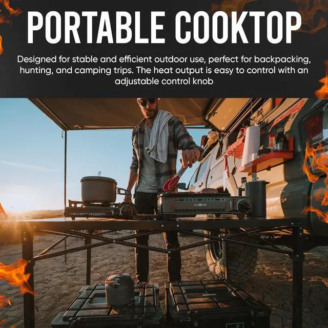Alt view image 3 of 7 - Propane or Butane Grill Stove GS-2400P Dual Fuel Portable Camping Grill Gas Stove with Carrying Case