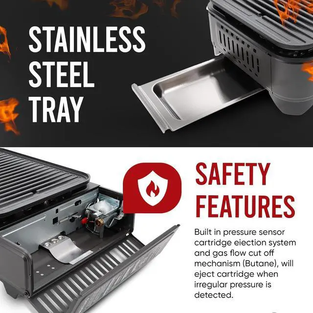 Alt view image 2 of 7 - Propane or Butane Grill Stove GS-2400P Dual Fuel Portable Camping Grill Gas Stove with Carrying Case