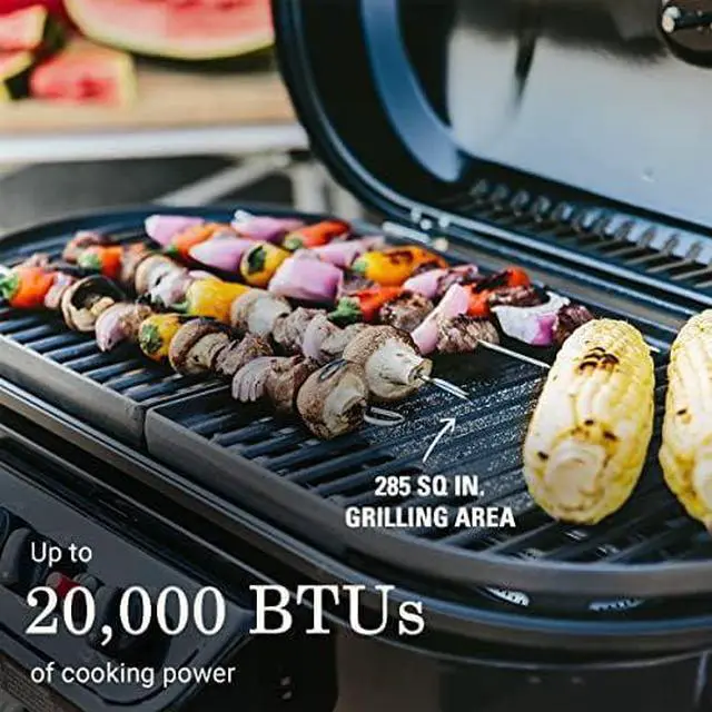 Main image of RoadTrip 285 Portable Stand-Up Propane Grill with 3 Adjustable Burners & Instastart Ignition, 20,000 BTUs of Power for Outdoor Cooking, Camping, Tailgating, Grilling, BBQs, & More