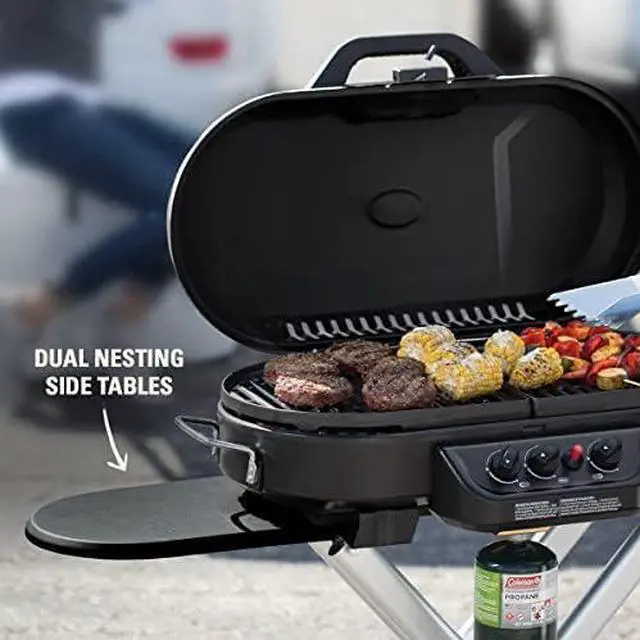 Alt view image 5 of 5 - RoadTrip 285 Portable Stand-Up Propane Grill with 3 Adjustable Burners & Instastart Ignition, 20,000 BTUs of Power for Outdoor Cooking, Camping, Tailgating, Grilling, BBQs, & More