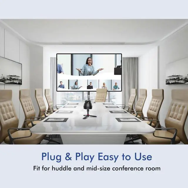 Alt view image 3 of 7 - 360 Video Conference Camera, Immersive Experience, Overall and Speakers' Close-up View, 1080P Webcam for Small/Mid-size Room, Micro SD Card Slot Equipped