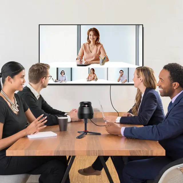 Alt view image 5 of 7 - 360 Video Conference Camera, Immersive Experience, Overall and Speakers' Close-up View, 1080P Webcam for Small/Mid-size Room, Micro SD Card Slot Equipped