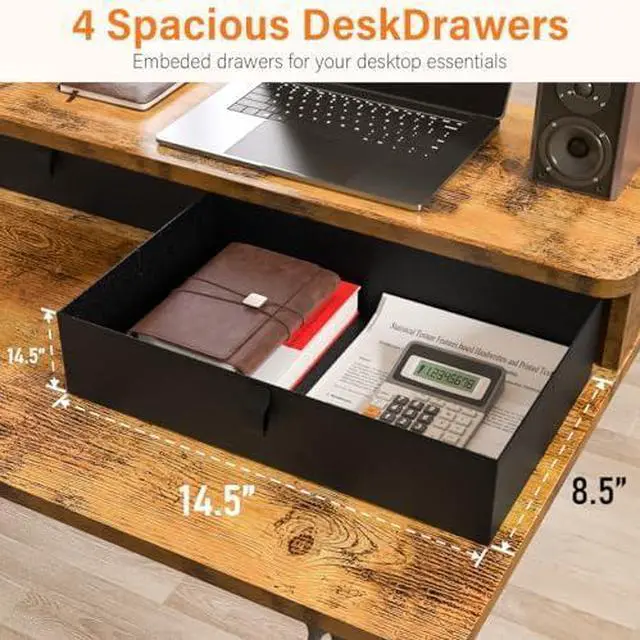 Alt view image 4 of 6 - 63x55 L Shaped Electric Standing Desk with A/C Charging Port & Storage, Height Adjustable Corner Computer Gaming Table, Home Office Sit Stand Up Desk & Cable Management, Black