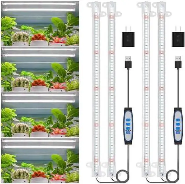 Main image of Grow Light, 360 LEDs Full Spectrum Plant Light for Indoor Plants, 6 Bars/16 in Grow Light Strip with Auto Timer 6/12/16 Hrs, 3 Switch Modes, 5 Dimmable Levels for Green House Hydroponics