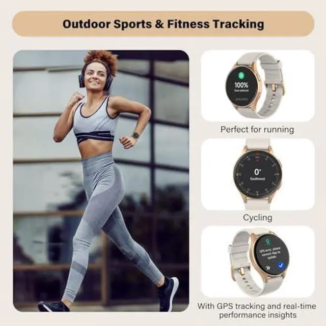 Alt view image 4 of 6 - Smart Watch for Women Men, Built-in Alexa, GPS, HRV, VO2 Max, Blood Oxygen, Sleep & Stress Monitor, Compass, Altimeter, 1.32" AMOLED, Fitness & Womens Health, iPhone Compatible