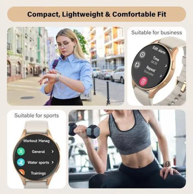Alt view image 6 of 6 - Smart Watch for Women Men, Built-in Alexa, GPS, HRV, VO2 Max, Blood Oxygen, Sleep & Stress Monitor, Compass, Altimeter, 1.32" AMOLED, Fitness & Womens Health, iPhone Compatible
