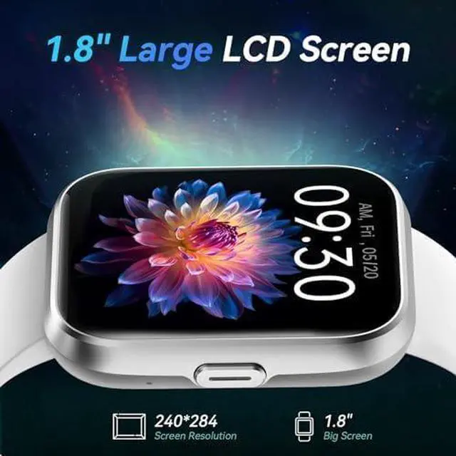 Alt view image 2 of 7 - Smart Watches for Men Android & iPhone, 1.8" Alexa Built-in Smartwatches Fitness Tracker Watch with Bluetooth Calls, IP68 Waterproof, Heart Rate/Sleep/SpO2 Monitor, 110 Sport Modes - Black