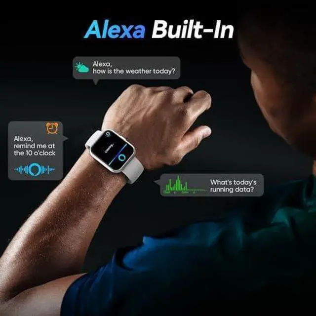 Alt view image 3 of 7 - Smart Watches for Men Android & iPhone, 1.8" Alexa Built-in Smartwatches Fitness Tracker Watch with Bluetooth Calls, IP68 Waterproof, Heart Rate/Sleep/SpO2 Monitor, 110 Sport Modes - Black