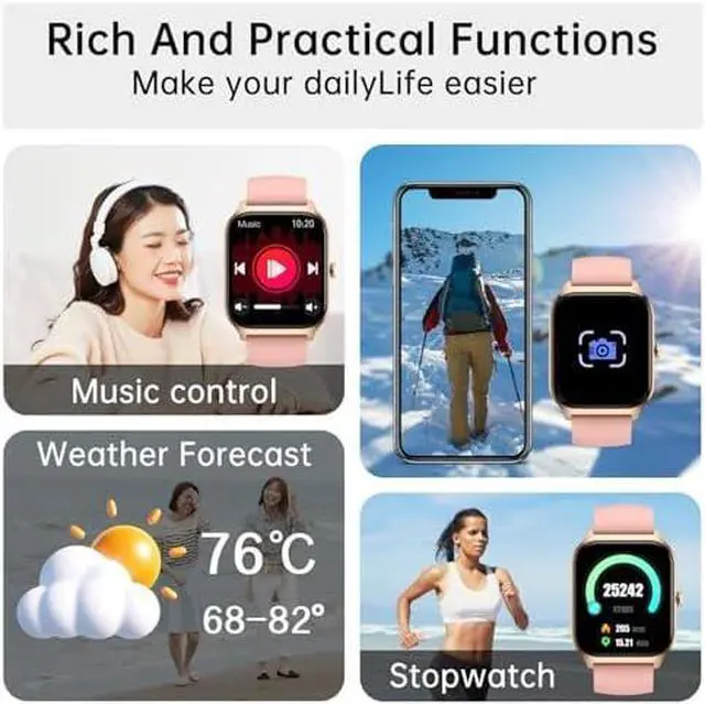 Alt view image 4 of 6 - Smart Watch for Women Fitness Tracker: Waterproof Make/Answer Call Smart Watches for Women Running Digital Mens Watches Step Smartwatch Android Phones iPhone Samsung Compatible Heart Rate Monitor
