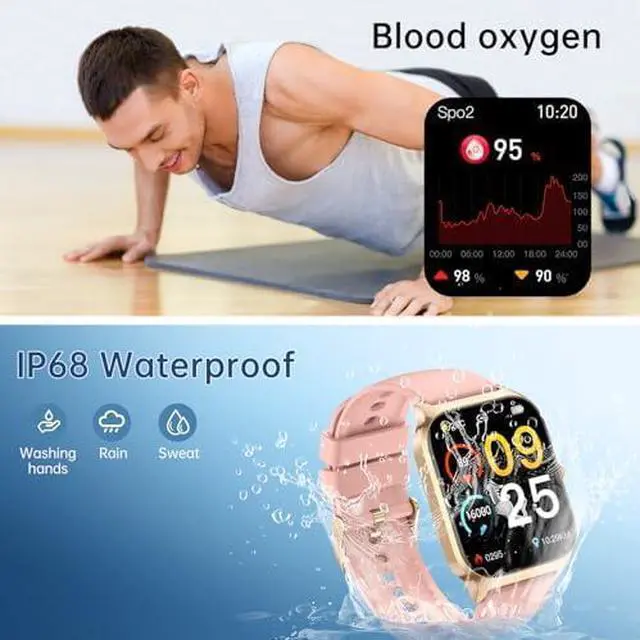 Alt view image 6 of 6 - Smart Watch for Women Fitness Tracker: Waterproof Make/Answer Call Smart Watches for Women Running Digital Mens Watches Step Smartwatch Android Phones iPhone Samsung Compatible Heart Rate Monitor