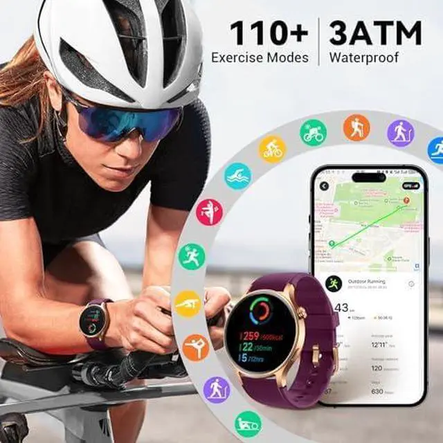 Alt view image 4 of 6 - Smart Watch for Men Women,1.3" AMOLED Touchscreen Fitness Tracker, Make/Answer Calls, Heart Rate SpO2 Monitor, IP68 Waterproof, Sleep & Activity Tracking Smartwatch for Android Phones iPhone