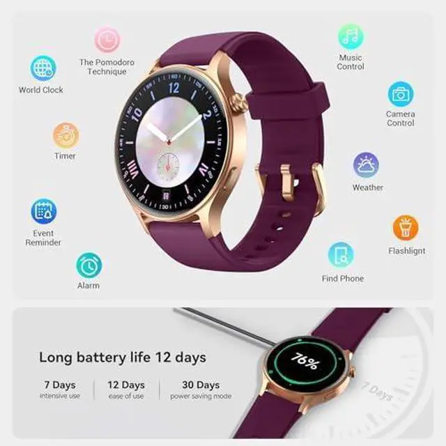 Alt view image 5 of 6 - Smart Watch for Men Women,1.3" AMOLED Touchscreen Fitness Tracker, Make/Answer Calls, Heart Rate SpO2 Monitor, IP68 Waterproof, Sleep & Activity Tracking Smartwatch for Android Phones iPhone