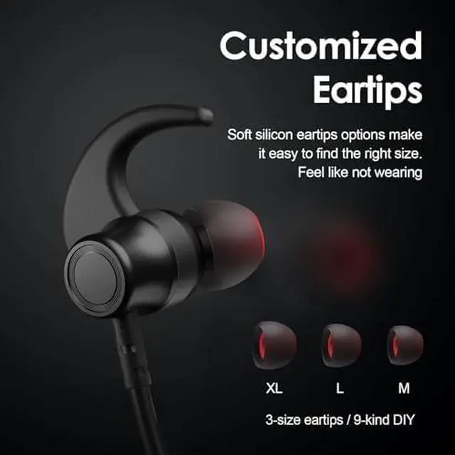 Alt view image 3 of 5 - Bluetooth Headphones, 150H Playtime Wireless Bluetooth Earbuds with Earhooks, w/Mic in-Ear Magnetic Neckband Earphone, IPX7 Sweatproof Deep Bass Headset for Home, Traveling, Outdoor, Business Trips