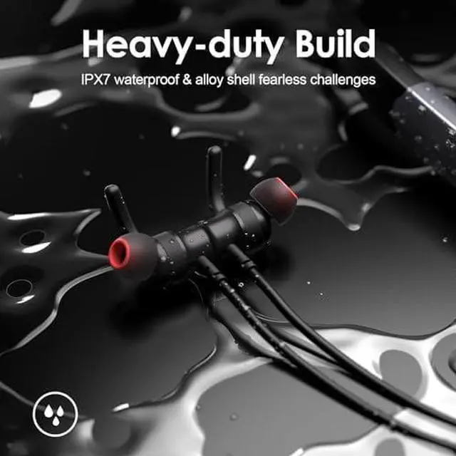 Alt view image 5 of 5 - Bluetooth Headphones, 150H Playtime Wireless Bluetooth Earbuds with Earhooks, w/Mic in-Ear Magnetic Neckband Earphone, IPX7 Sweatproof Deep Bass Headset for Home, Traveling, Outdoor, Business Trips