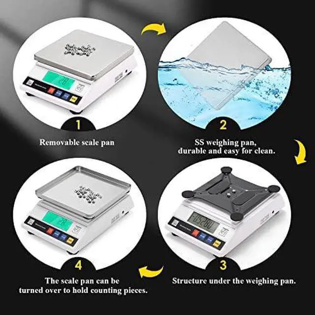 Alt view image 3 of 5 - High Precision Scale 10kg 0.1g Digital Accurate Electronic Balance Lab Scale Laboratory Industrial Scale Weighing and Counting Scale Scientific Scale CE 0.1g (10kg, 0.1g)
