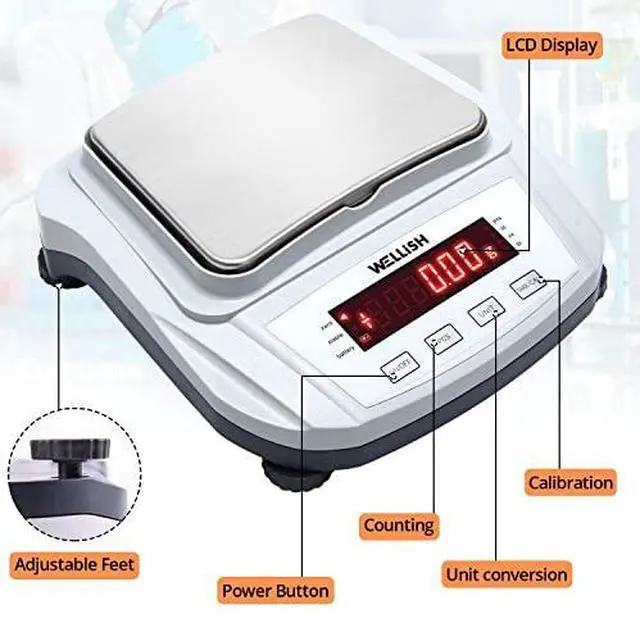 Alt view image 3 of 7 - 2000g/0.01g High Precision Digital Scale Analytical Balance Electronic Scale for Kitchen Lab Weighing