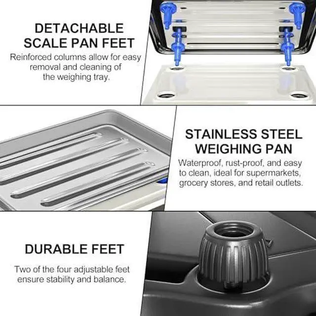 Alt view image 6 of 6 - Price Computing Scale 88lb/40kg LCD Digital Commercial Price Scale with Stainless Steel Platform,Produce Scale & Food Scale for Farmers Market, Retail Outlets, Meat Shop (Flat Plate)