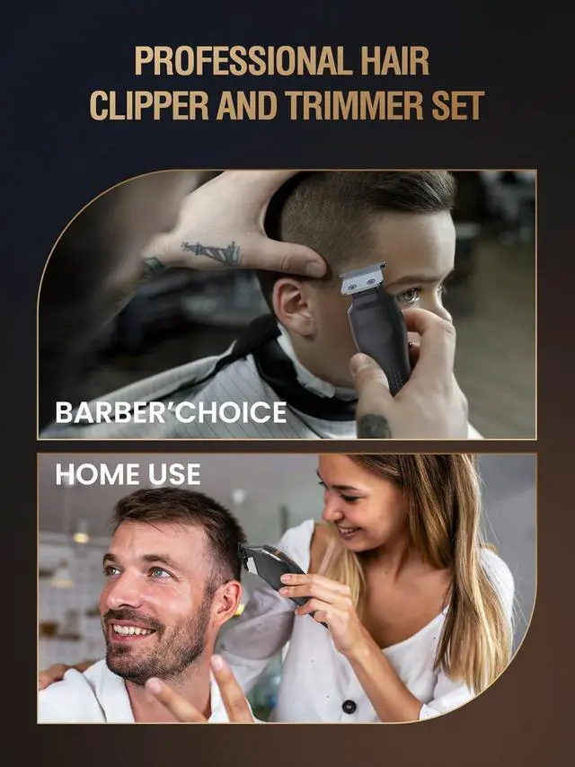 Alt view image 5 of 7 - Professional Hair Clippers for Men, Premium Home Haircut Kit Cordless Hair Cutting Clippers and Trimmers Set, 9000RPM Magnetic Motor, DLC Blades, Perfect for Barber Fades & Family Use