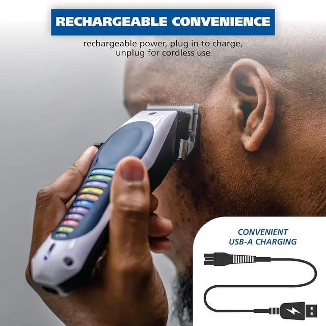 Alt view image 3 of 7 - Lithium Ion Color Pro Rechargeable Cordless Hair Clippers for Men with Smart Charge Technology and Battery Hair Trimmer for Convenient at Home Haircutting & Touch Ups - Model 3026594