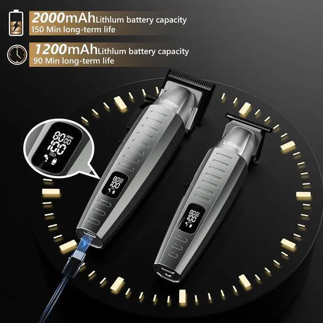 Alt view image 4 of 7 - Professional Hair Clippers for Men, Clippers and Trimmers Set, Barber Clippers, Electric Hair Trimmer with Barber Bag, Gifts for Men
