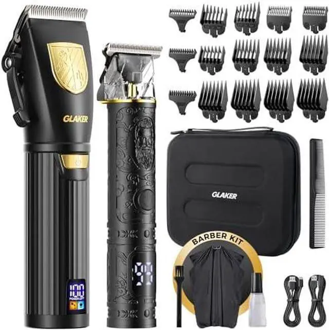 Main image of Hair Clippers for Men Professional, Cordless Clippers for Hair Cutting, Mens Hair Clippers and Trimmer Kit for Barber with LED Display 15 Guide Combs