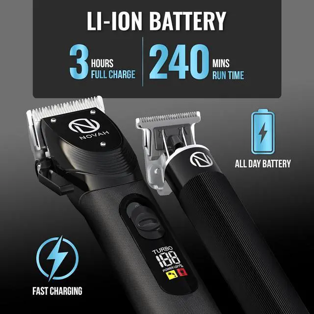 Alt view image 4 of 7 - Professional Hair Clippers for Men, Professional Barber Clippers and Trimmer Set, Mens Cordless Clipper, Fade Haircut Kit, Electric Hair Cut Machines