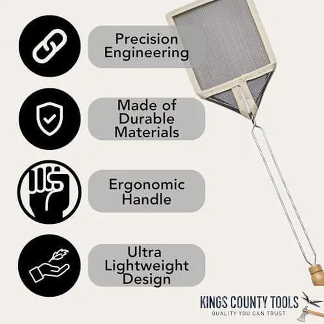 Main image of County Tools Old-Fashioned Fly Swatter | 5-Pack | Wire Frame with Wooden Handle | Strong Mesh | Sewn Edges | Take Out Pesky Pests Effectively Unlike Plastic | Old-World Design