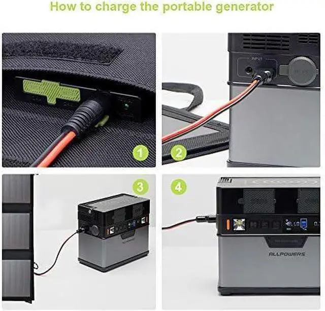 Alt view image 5 of 7 - Solar Charger 100W Solar Panel Foldable Portable with Dual 5v USB18v DC for Laptop Tablet Notebook 12v Car Boat RV Battery Camping Hiking Travel