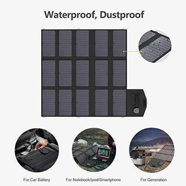 Alt view image 5 of 6 - Solar Charger 100W Solar Panel Foldable Portable with Dual 5v USB18v DC for Laptop, Tablet, Notebook, 12v Car, Boat, RV Battery, Camping, Hiking, Travel