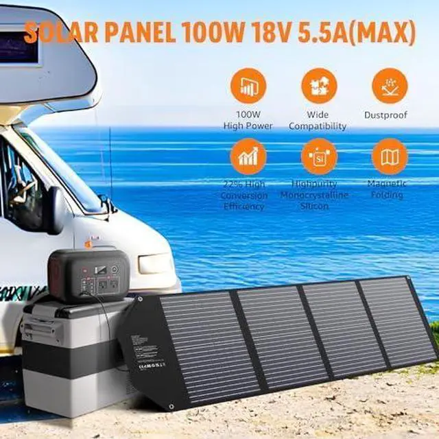 Alt view image 2 of 6 - Portable Solar Panel Charger 40W Foldable Solar Panel for Portable Power Station, iPhone, iPad, Laptop, Camping Solar Panels with USB QC 3.0/USB C/18V DC, Solar Panels for Camping Outdoor Van RV Trip