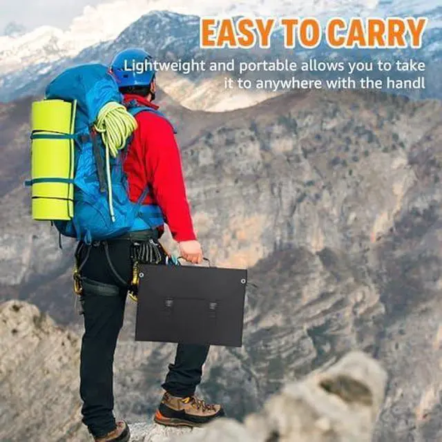 Alt view image 6 of 6 - Portable Solar Panel Charger 40W Foldable Solar Panel for Portable Power Station, iPhone, iPad, Laptop, Camping Solar Panels with USB QC 3.0/USB C/18V DC, Solar Panels for Camping Outdoor Van RV Trip