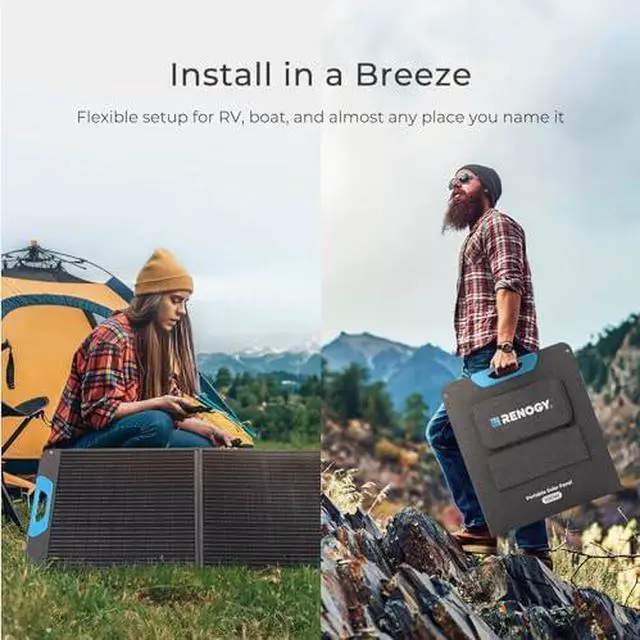Alt view image 2 of 2 - 200W Portable Solar Panel, IP65 Waterproof Foldable Solar Panel Power Backup, Solar Charger for Power Station RV Camping Off Grid