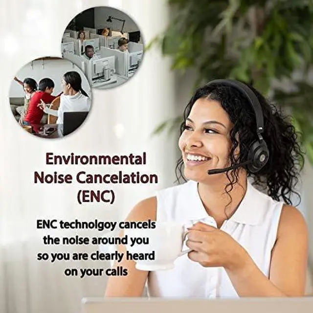 Alt view image 2 of 5 - Essential Bluetooth Headset (HS-2000BT)  Professional Wireless Headset Optimized for UC Platforms, ANC & ENC technology Ensure Quality Audio for Calls & Music, Earcup Controls, Comfortable