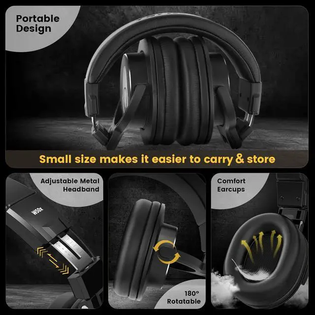 Alt view image 4 of 4 - W50x Studio Monitor Headphones - Professional Wired Over-Ear Headphones with 50mm Drivers, Closed-Back Design, 3.5mm/6.3mm Jack, 9.8 ft Cable - Ideal for Music Production, Mixing & Recording