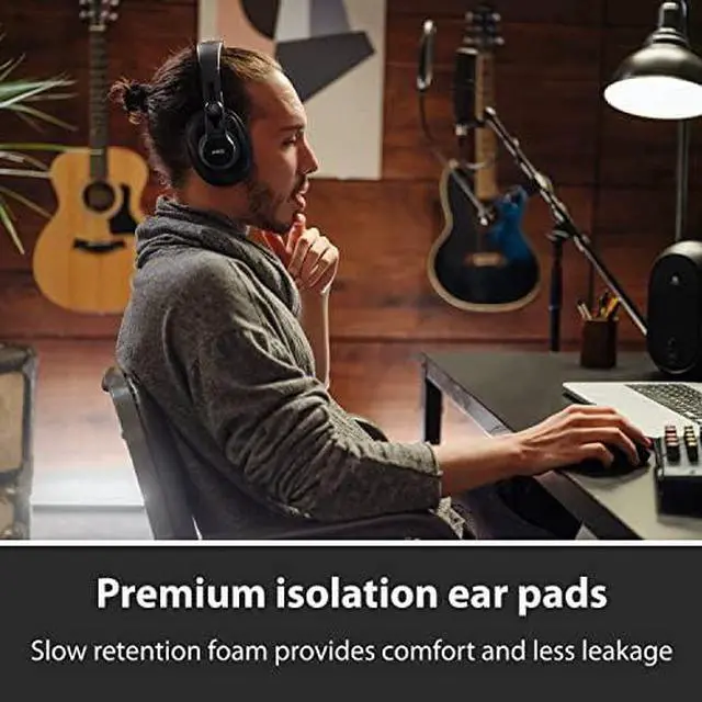 Alt view image 2 of 5 - Audio K371 Wired Over-Ear, Closed-Back, Foldable Professional Recording Studio Headphones, Studio Monitor Mixing, Podcast, DJ Stereo Headsets, Black