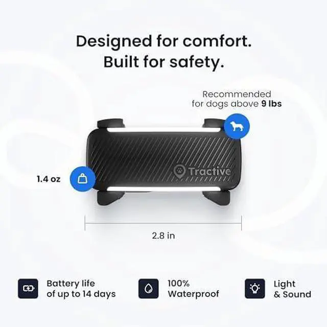 Alt view image 2 of 2 - Smart Dog GPS Tracker | Live Pet Tracker with Virtual Fence | Vital Signs Monitoring of Heart & Respiratory Rate | Bark Monitoring | Dog Collar Attachment (Black)