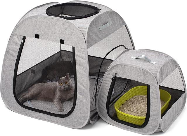 Main image of Portable Cat Playpen, Trapezoidal Design for Better Standing, Foldable Pet Tent for Indoor and Outdoor Use of Kitten and Puppy, Dog Play Enclosure, Cat Houses & Condos
