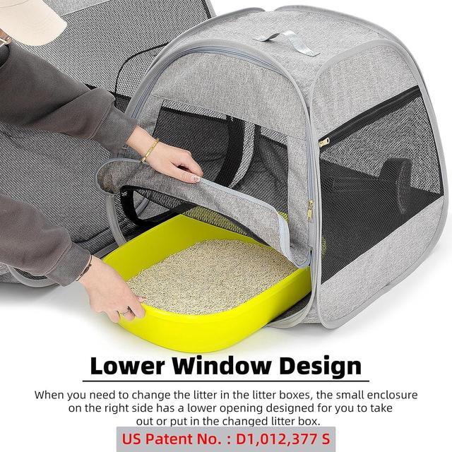 Alt view image 3 of 7 - Portable Cat Playpen, Trapezoidal Design for Better Standing, Foldable Pet Tent for Indoor and Outdoor Use of Kitten and Puppy, Dog Play Enclosure, Cat Houses & Condos