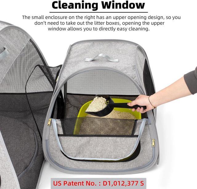 Alt view image 4 of 7 - Portable Cat Playpen, Trapezoidal Design for Better Standing, Foldable Pet Tent for Indoor and Outdoor Use of Kitten and Puppy, Dog Play Enclosure, Cat Houses & Condos