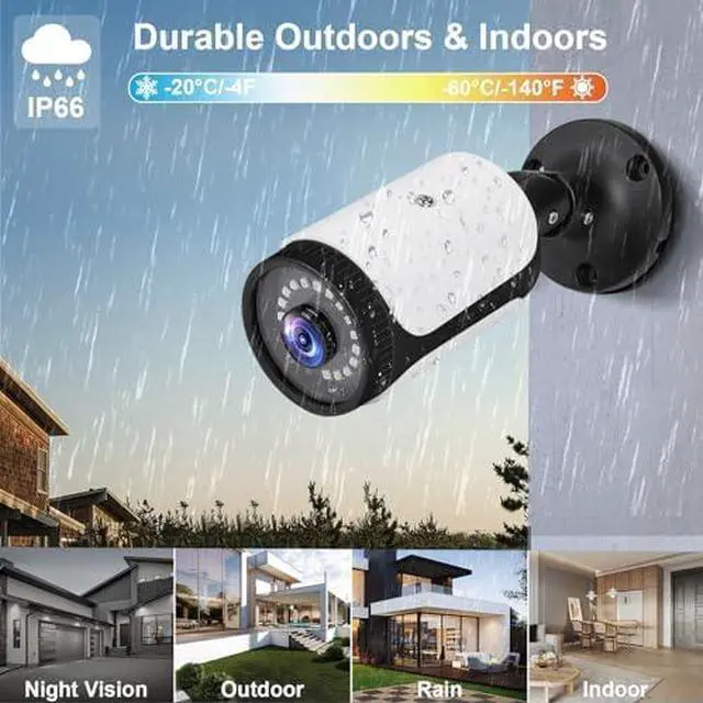 Alt view image 2 of 5 - 5MP 4MP 180 Degree Wide Angle Dome Security Camera HD-TVI/CVI/AHD/960H Analog 4 in 1 Super Hybrid HD CCTV Surveillance 1.7mm Fisheye Lens Outdoor/Indoor IR Day&Night Vision Home Cam