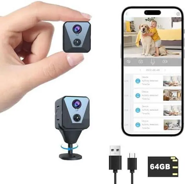 Main image of Security Camera, 2K WiFi Indoor Camera with 64G SD Card, 100 Days Standby Battery Life, Clear Night Vision, AI Motion Detection, Real-Time Record Security Wireless Surveillance Camera