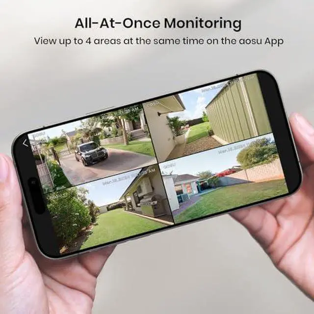 Alt view image 2 of 5 - Security Cameras Outdoor Wireless, 4 Cam-Kit, No Subscription, Solar-Powered, Home Security Cameras System with 360° Pan & Tilt, Auto Tracking, 2K Color Night Vision, Easy Setup, 5G & 2.4G WiFi