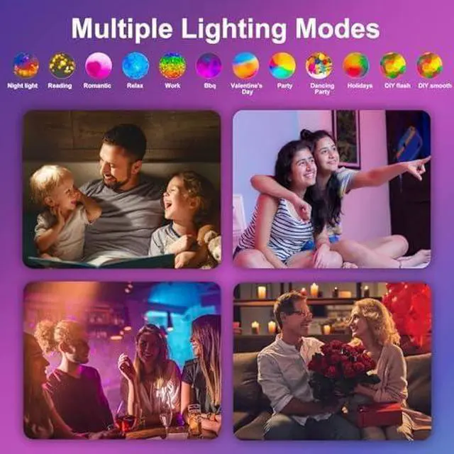 Alt view image 6 of 6 - Smart Recessed Lighting 6 Inch RGBCW Color Changing 16W LED Recessed Ceiling Light with Junction Box,1350LM Canless Wafer Downlight Compatible with Alexa,Dimmable by Bluetooth Control -6 Pack