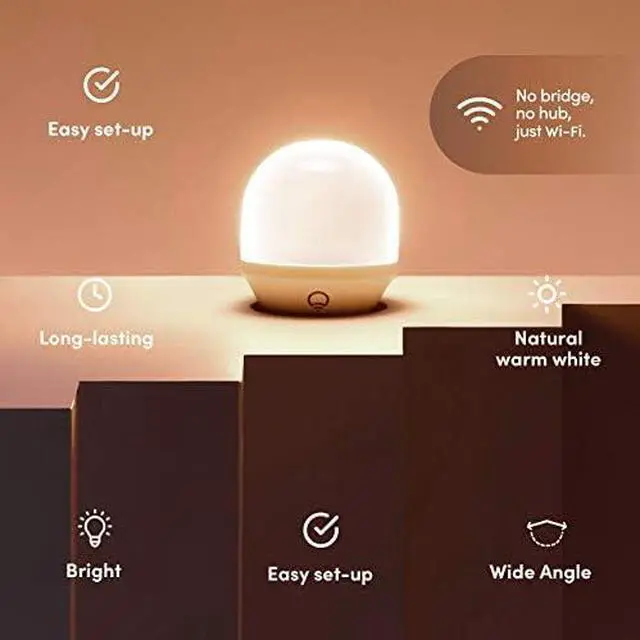 Alt view image 3 of 5 - White A19 WiFi Smart LED Light Bulb, Dimmable, No Hub Required, Works with Alexa and Apple Home Kit, Hey Google, 2700k Warm White, 650 Lumens, 25,000-hour Lifetime, L3A19LW06E26US/12, 12 Pack