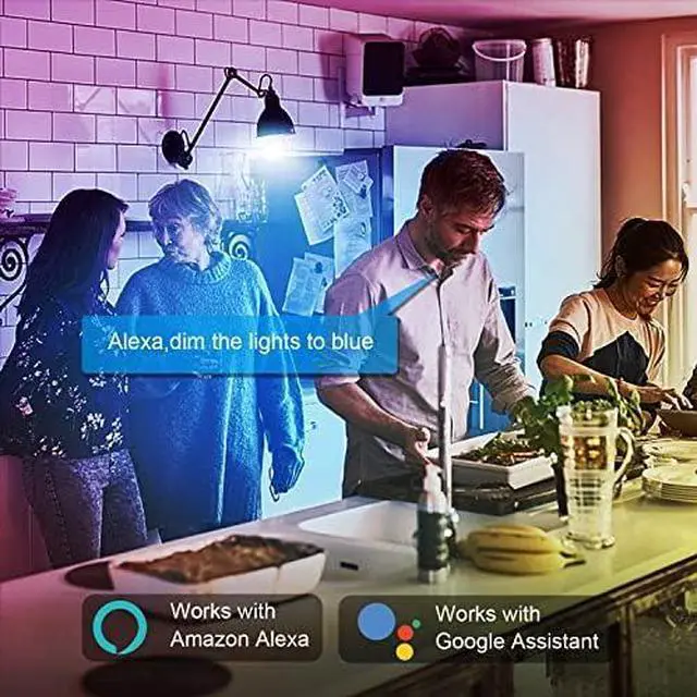 Alt view image 4 of 6 - Smart Light Bulbs, RGBCW WiFi Color Changing Led Bulbs, Smart Bulbs That Work with Alexa & Google Assistant, A19 E26 9W 800LM Multicolor Led Light Bulb, Led Ceiling Fan Light Bulbs, 20 Pack