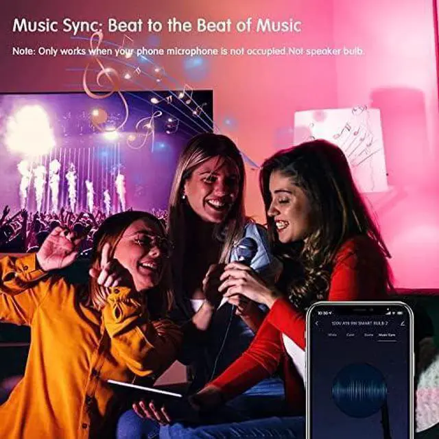 Alt view image 5 of 6 - Smart Light Bulbs, RGBCW WiFi Color Changing Led Bulbs, Smart Bulbs That Work with Alexa & Google Assistant, A19 E26 9W 800LM Multicolor Led Light Bulb, Led Ceiling Fan Light Bulbs, 20 Pack