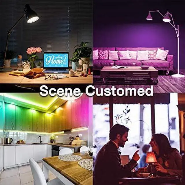 Alt view image 6 of 6 - Tuya Smart Light Bulbs, RGBCW WiFi Color Changing Led Bulbs Compatible with Alexa and Google Home Assistant, A19 E26 9W 800LM Multicolor Led Light Bulb, No Hub Required, Light Bulbs 12 Pack