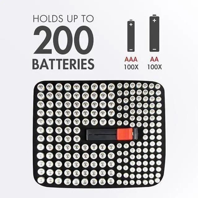 Alt view image 2 of 2 - Alkaline Batteries & Storage Case, 48xAAs, 48xAAAs, 8xC Size, 8xD Size, 8 Pack 9V Size Batteries, and Battery Organizer Case