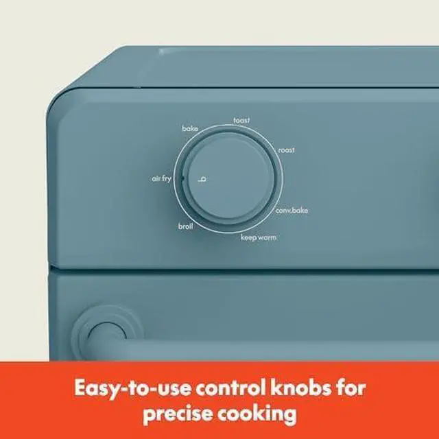 Alt view image 2 of 13 - Air Fry Toaster Oven, 7 Preset Cooking Options, Dishwasher-Safe EverGood Coated Trays Included, 60-Minute Auto Shutoff w Audible Timer, Power Indicator Light, 1700 Watt, Oatmilk